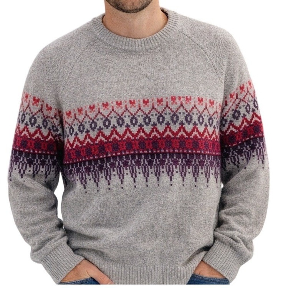 VTG Joseph & Lyman‎ XL 100% Baby Alpaca Fair Isle Sweater Peru Fishman Cottage